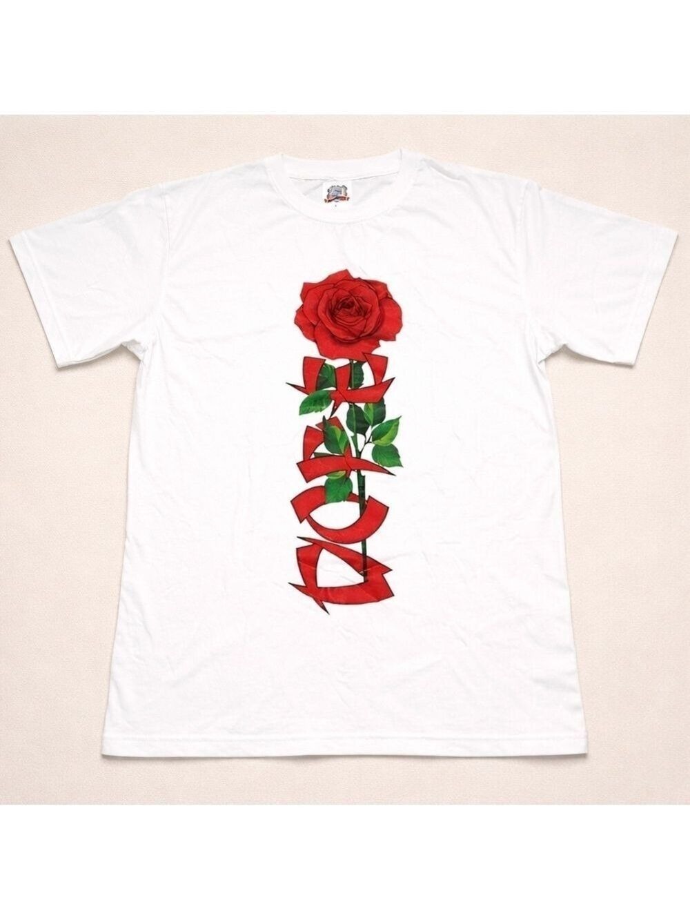 Officially Dope Clothing White Graphic Rose LOVE T-Shirt Streetwear Large NWOT
